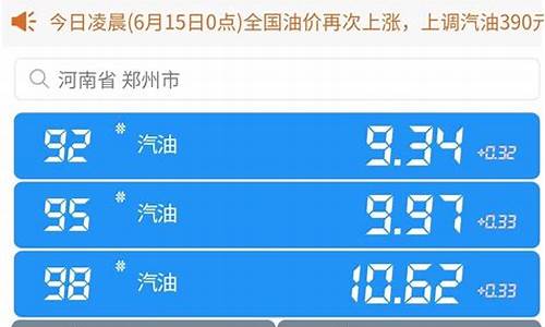 河南省今日油价最新价格表图片_河南省今日油价最新价格表